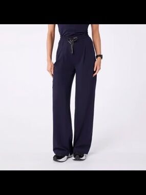 FIGS Navy Wide-Leg SHELBY Pants